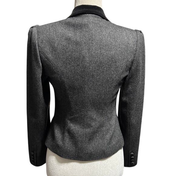 Vintage Hunters Run Tailored Wool Jacket Charcoal gray black velvet collar (8) - Picture 3 of 7